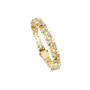 Bracelet Aarinya plaqué or 18 carats avec diamants de laboratoire taille brillant VVS2 certifiés IGI, serti en canal - Product Image 3