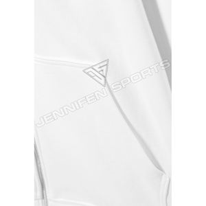 Sudadera con Capucha para Hombre, de Alta Calidad, 100% Algodón, Felpa, Casual, Transpirable, con Logotipo Personalizado, Gruesa, Blanca, con Cierre, para Invierno - Product Image 2