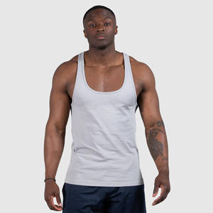 Camiseta sin mangas deportiva de algodón tejido para hombre, transpirable, de alta calidad, ecológica, con logotipo OEM personalizado, chaleco de gimnasio para hombre con pedrería. - Product Image 1