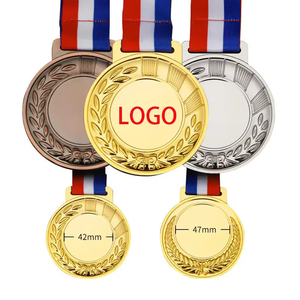 Medallas Deportivas Personalizadas de Aleación de Latón y Zinc, Solubles en Agua, Tejidas a Mano, al por Mayor, Medallas de Oro y Plata con Cinta - Product Image 2