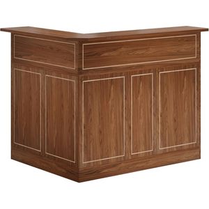 Meuble bar d'angle en forme de L à 4 niveaux avec porte-verres, table de réception pour vin et spiritueux - Product Image 6