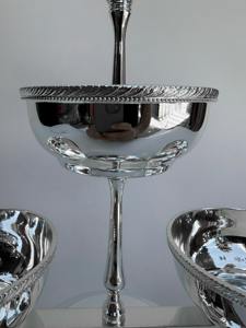 ขาตั้งเค้กชุบเงินสำหรับใส่คุกกี้ ช็อกโกแลต ถ้วยโชว์ขนมหวานสุดหรูสำหรับงานปาร์ตี้ งานอีเว้นท์ บุฟเฟ่ต์ และการจัดเลี้ยงอย่างมีระดับ - Product Image 4