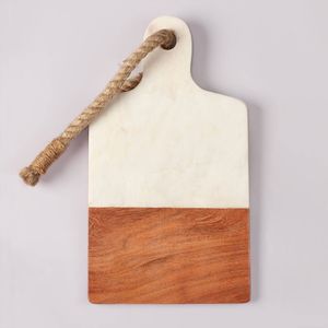 เขียงไม้อะคาเซียและหินอ่อนพร้อมด้ามจับเลเซอร์เปล่าปรับแต่งได้ - Product Image 3
