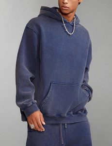 Sweat à capuche unisexe de luxe, effet vieilli, délavé, vintage, déchiré, style grunge streetwear, pull personnalisé en polaire d'hiver 100% coton - Product Image 4