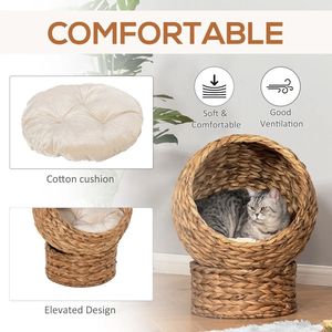 Cuccia per Gatti 50 cm L x 42 cm L x 59,75 cm H, Divano Imbottito per Animali Domestici, Cesto per Gatti Rimovibile e Lavabile - Product Image 5