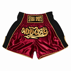 Pantalones Cortos de Muay Thai Color Rosa para Adultos, Pantalones de Satén para Boxeo Tailandés, Bordado 3D, Poliéster Transpirable - Product Image 3