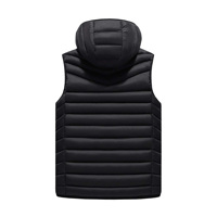Gilet matelassé sans manches noir personnalisé à capuche, léger et chaud pour l'hiver, vente en gros OEM