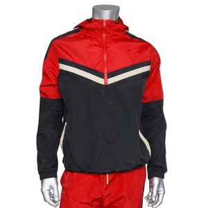 Custom Men's Plus Size Nylon Polyester Windbreaker Tracksuit Streetwear Half <b>Zip</b> Jogging Set - Product Image 2