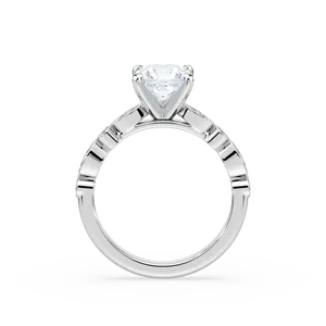 Anillo de compromiso Marilyn con diamante de 1 quilate talla princesa y piedras laterales, banda de oro rosa, diamantes brillantes, elegante y atemporal. - Product Image 4