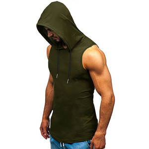 Men Bodybuilding Gym Training <b>Workout</b> Running Sleeveless <b>Hoodies</b> Slim Fits Cotton Polyester Pullover Sleeveless Hoodie - Product Image 6