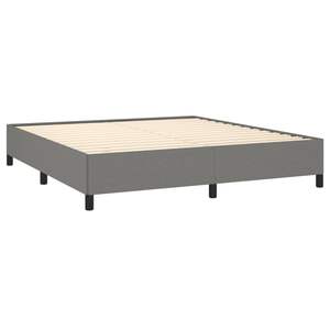 Estructura de cama de tela King gris oscuro de 76 "x 79,9" sin colchón, estilo con funda - Product Image 4