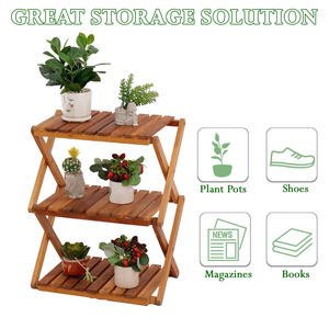 Wooden Folding <b>Shoe</b> Rack <b>Space</b> <b>Saving</b> <b>Storage</b> Organizer With Multi Tier Design for Home Entryway Retail Display - Product Image 5