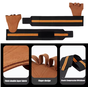 Half Finger Weight Lifting Gloves Leather Palm Adjustable Wrist Strap Gym Workout Gloves Unisex Three Colors Available - Product Image 4