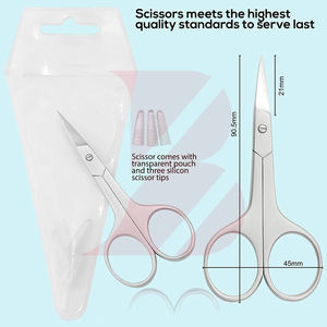 Tijeras para uñas de acero inoxidable con punta extrafina y hoja curva, herramienta de manicura de precisión para recortar cejas y pestañas y cuidado de la piel seca - Product Image 2