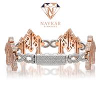 Bracelet Hip Hop en Moissanite VVS de Qualité Supérieure, Bijou de Luxe Iced Out pour Hommes, Style Rapper Streetwear, En Vente