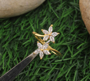 Bague empilable en argent 925 plaqué or avec CZ, minimaliste, hypoallergénique, bijoux de mariage, cadeau pour demoiselles d'honneur, classique, nouveauté - Product Image 4