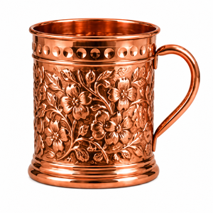 Mug Moscow Mule en Cuivre Pur, Forme Baril Gaufré Nid d'Abeille, Tasse à Bière et Cocktail avec Poignée en Laiton Moulé, Vente en Gros pour Bars - Product Image 6