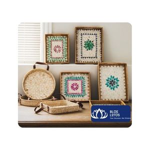 Bandeja de Almacenamiento de Ratán con Incrustaciones de Perlas, para Servir Vajilla, Bebidas y Uso en el Baño, Diseño Moderno de un Solo Nivel, Vietnam - Product Image 1