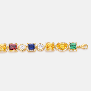 Collier unisexe plaqué or 18 carats avec moissanite, coupe baguette, géométrique, style vintage, chaîne tennis, bijoux de mariage - Product Image 3