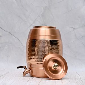 Handcrafted Copper Water Dispenser With Hammered Finish and Sturdy Leak Proof <b>Tap</b> for Easy Pour for Dining Home Decor Gifting - Product Image 6