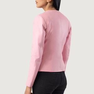 Women's Fit Moto Coat Long Sleeve Genuine Sheep Skin <b>Biker</b> <b>Jacket</b> with Zipper Front Casual Winter Outerwear <b>Jackets</b> - Product Image 2