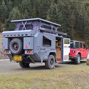 Compact Lightweight 4x4 Camper Travel Trailer Caravan RV Mobile Home with <b>Kitchen</b> Sleeping Space Touring Unit - Product Image 6