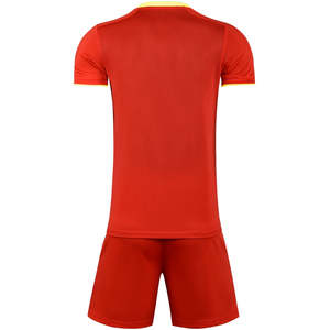 Uniforme de football personnalisé par sublimation, maillot rouge et noir, short respirant en polyester, adulte unisexe, starlet international - Product Image 2