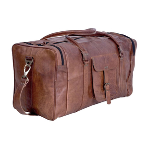 Sac de voyage en cuir véritable avec poignées robustes et sangle réglable, idéal pour un usage quotidien ou pour les voyages. - Product Image 2
