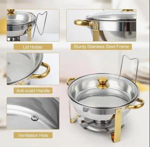 Ensemble de 4 réchauds ronds de haute qualité 5QT, chauffe-plats pour buffet, équipement de restauration haut de gamme pour fêtes, événements, hôtels à bas prix - Product Image 4