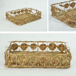 SWIRL Collection Organizer <b>Kitchen</b> <b>Tray</b> Seagrass Water Hyacinth <b>Tray</b> Storage Basket Set Holder Home Décor - Product Image 4