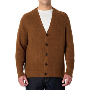 เสื้อคาร์ดิแกนคอวีสไตล์ญี่ปุ่นสำหรับฤดูใบไม้ร่วงและฤดูหนาว เสื้อสเวตเตอร์ถักลำลองหลวมๆสำหรับผู้ชาย - Product Image 1