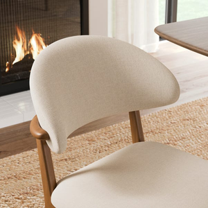 Chaise de salle à manger de style moderne du milieu du siècle avec dossier incurvé et pieds en bois massif - Product Image 5