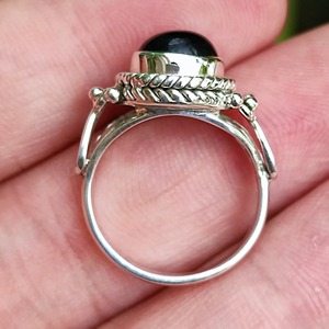 925 Sterling Silver <b>Black</b> Onyx Bezel Setting Statement Boho <b>Ring</b> for Unisex Birthstone Engagement Wedding & Everyday Wear - Product Image 4