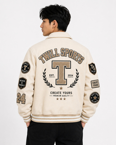 Wool Varsity <b>Jacket</b> Top <b>Jackets</b> Leather Sleeves Customizable Blank Embroidered Patches Winter Varsity <b>Jacket</b> Wool Lining Cotton - Product Image 4