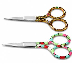 Ciseaux à cheveux professionnels en acier inoxydable imprimé coloré, lame tranchante, manche en acier inoxydable, pour droitiers, ciseaux à effiler 29 dents pour - Product Image 4