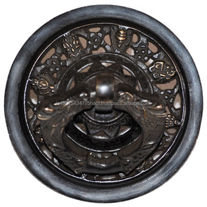 Decorative <b>Japanese</b> Design Brass Patina Anvil Door Knocker - Product Image 1