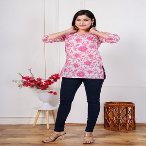 Women Rayon Pink Printed Kurti Top Ethnic <b>Tunic</b> Casual Wear Kurti - Product Image 4