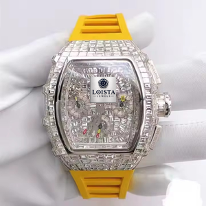 Reloj LOISTA de Lujo Personalizado, de Alta Calidad, con Moissanita y Cuarzo, de Acero Inoxidable de 20 mm, Unisex, con Incrustaciones de Diamantes, Económico y Moderno - Product Image 1