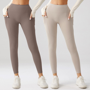Leggings de yoga pour femmes personnalisés, taille haute, compression, écologiques, séchage rapide, légers, longueur intégrale, élastiques - Product Image 3