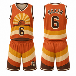 Tenue de basketball en polyester personnalisée en gros pour clubs sportifs, joueurs, entraîneurs, maillots de match, tenues de terrain, pour le dribble sur le terrain de basket - Product Image 5