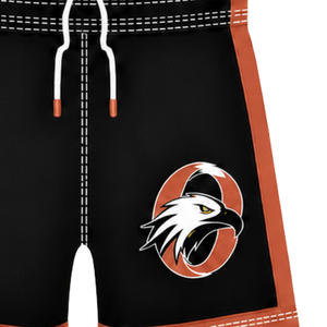 Black and Bright <b>Orange</b> Football <b>Shorts</b> Breathable Athletic Team Training Uniform Quick Dry Sportswear with Elastic Drawstring - Product Image 4