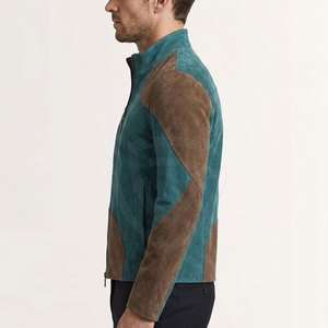 High Quality <b>Suede</b> <b>Leather</b> <b>Jacket</b> With Shirt Collar Front Zipper Soft Premium For Casual Travel And Weekend Outfits - Product Image 6