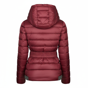 Chaquetas de Invierno para Mujer, Personalizadas, Brillantes, Tejidas, Transpirables, con Capucha, Impermeables, Resistentes al Viento, con Cierre, Tipo Bomber, OEM/ODM - Product Image 2