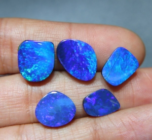 Blue <b>Fire</b> Australian Opal Doublet Cabochon Opal Loose Natural Gemstone for Jewelry Making Wholesale - Product Image 1