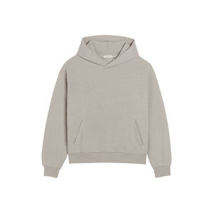 Sweat à capuche gris en molleton de coton pour homme, couleur unie, coupe décontractée, style streetwear écologique, hiver, effet délavé - Product Image 6