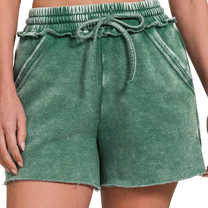 Shorts de mezclilla casuales para mujer, ligeros, con lavado ácido, estilo vintage, con botones, para verano - Product Image 6