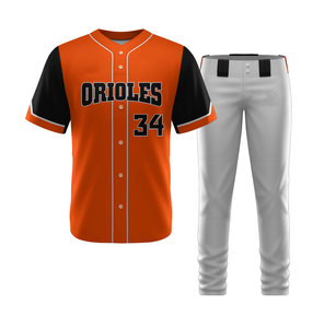 Ensemble uniforme de baseball Vikings pour hommes, maillot à manches courtes et pantalon gris, bleu, jaune, sublimé, respirant, vêtements d'équipe - Product Image 3