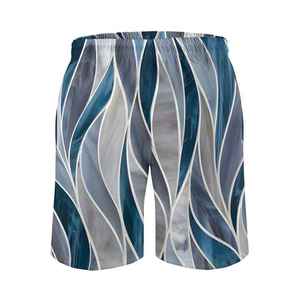 <b>Mens</b> Summer Beach Shorts Quick Dry Swim <b>Trunks</b> Elastic Drawstring Waist Abstract Print Solid Pattern gym shorts for Casual Wear - Product Image 2