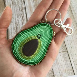 Handcrafted Multicolor Seed Beads <b>Keyring</b> with Embroidery Artwork Beautiful Handmade Glass Beads Embroidery <b>Charm</b> Keychain - Product Image 2
