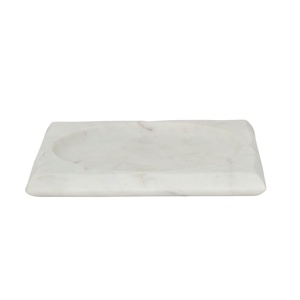 Luxury <b>White</b> <b>Marble</b> Rectangular Bowl Premium Handmade Stone Serving Bowl Flat Dish Decorative Bowl for <b>Dining</b> <b>Table</b> Kitchen Home - Product Image 1